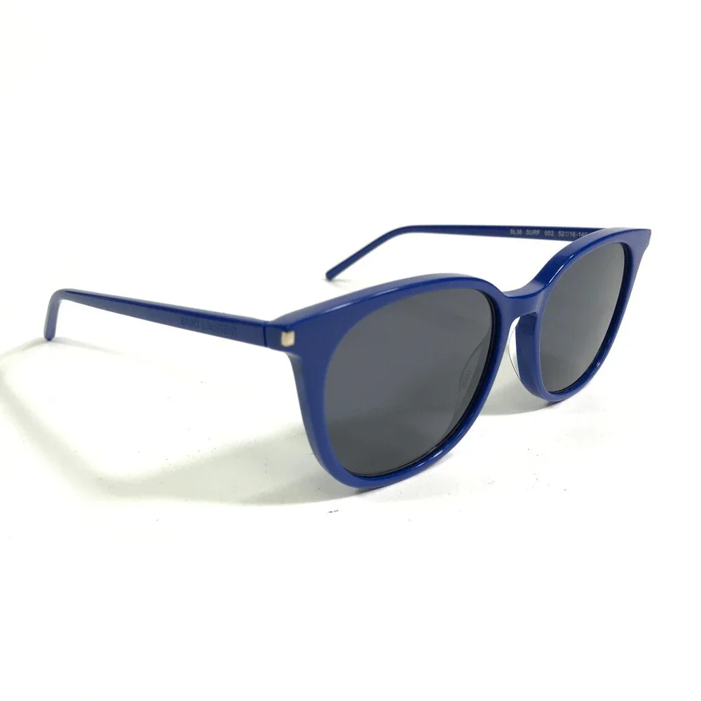 Saint Laurent Sunglasses SL38 SURF 002 Blue Horn Rim Frames with Blue Lenses